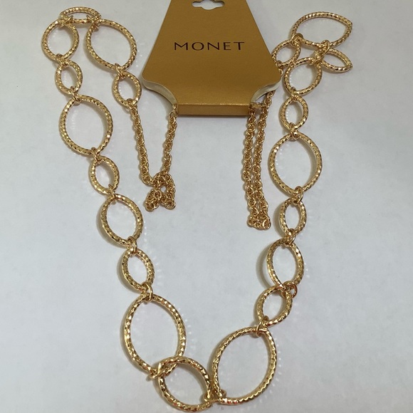 Monet Gold Tone Link Necklace - Picture 8 of 8